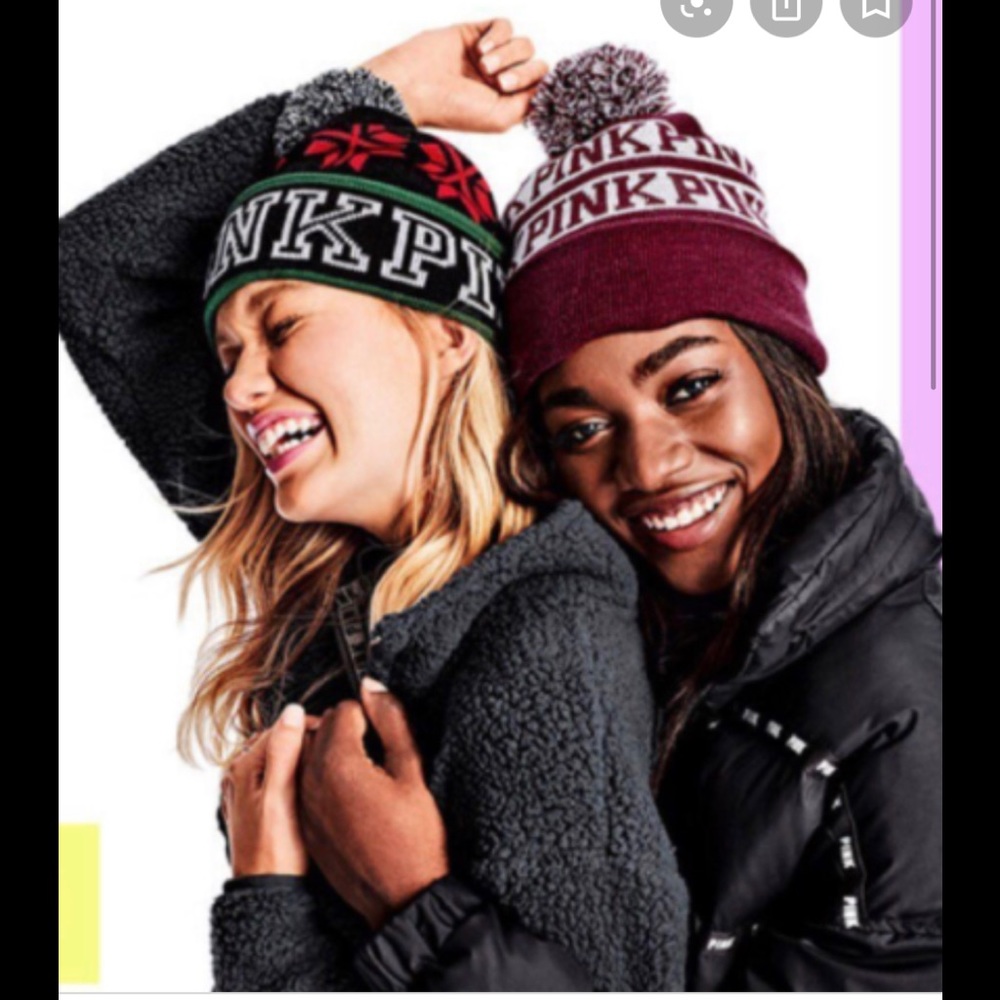 PINK Victoria's Secret Pink Knit Beanie Bundle 2
